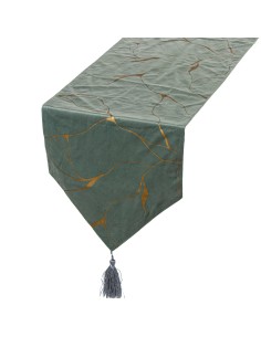 Camino de Mesa en Verde y Oro 2