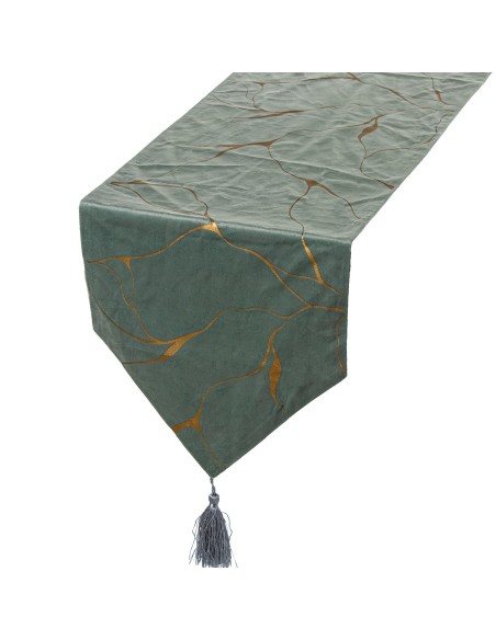 Camino de Mesa en Verde y Oro