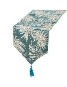 Camino de Mesa en Azul con Flores 2