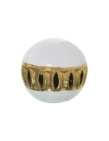Bola de Cerámica en Blanco y Oro