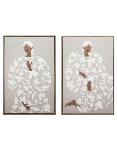 Cuadro en Lienzo con Diseño Chica con Flores