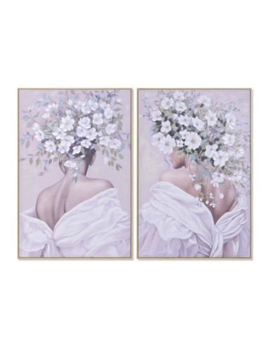 Cuadro en Lienzo con Diseño Chica con Flores