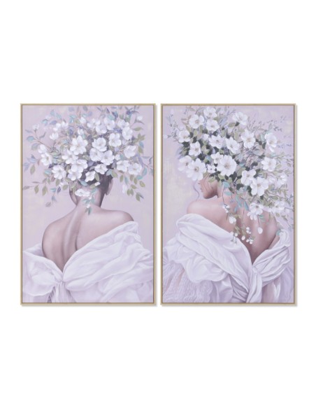Cuadro en Lienzo con Diseño Chica con Flores