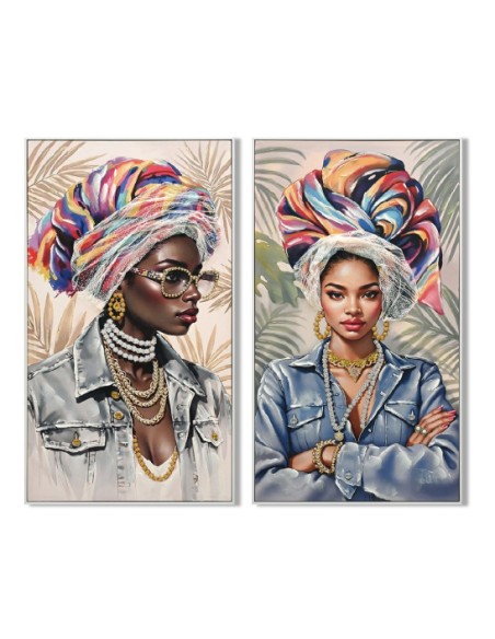 Cuadro en Lienzo con Diseño Africana Lacado