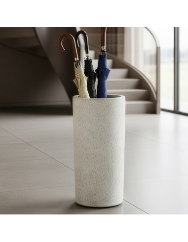 Paragüero Cilindro de Cerámica Blanco