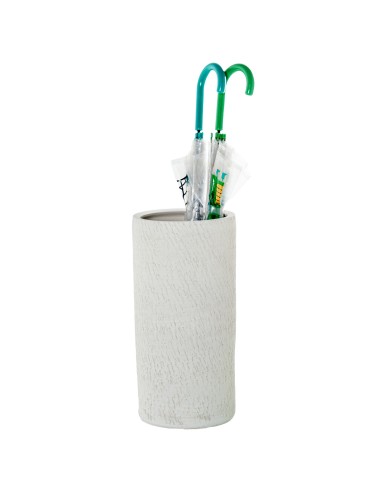 Paragüero Cilindro de Cerámica Blanco