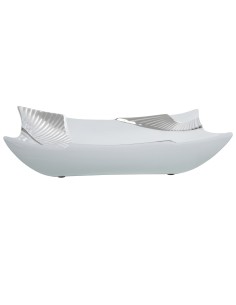 Centro de Mesa de Cerámica en Blanco y Plata 2
