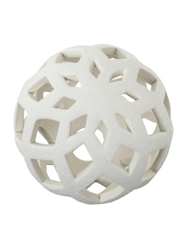 Bola de Cerámica en Crema Calada