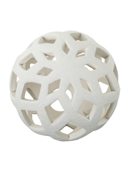 Bola de Cerámica en Crema Calada