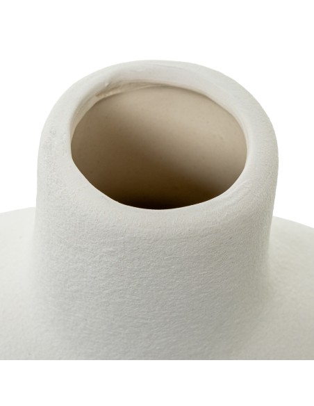 Jarrón Cerámica Agujero 30 cm Color Crema
