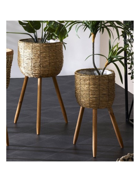Set 3 Maceteros de Fibra con Patas