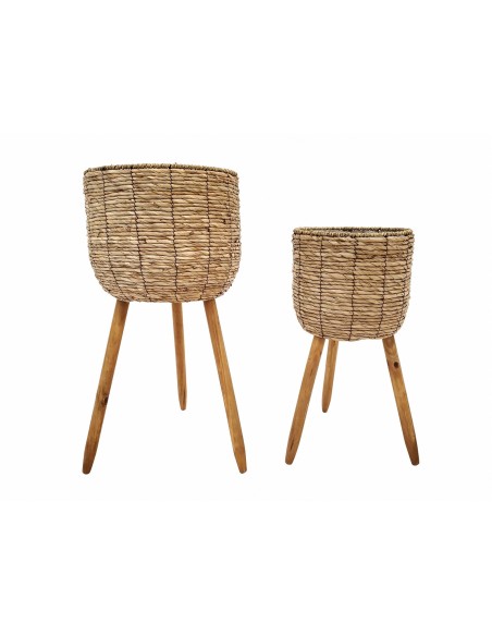 Set 3 Maceteros de Fibra con Patas