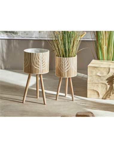 Set 2 Maceteros de Madera Grabado