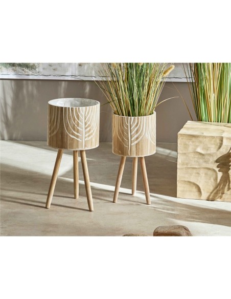 Set 2 Maceteros de Madera Grabado