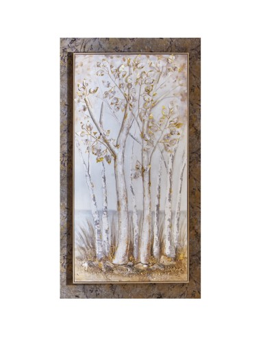 Cuadro en Lienzo con Diseño Arboles en Relieve