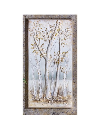 Cuadro en Lienzo con Diseño Arboles en Relieve