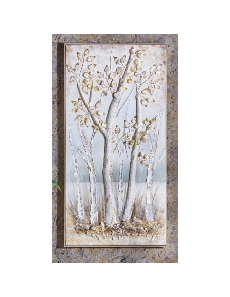 Cuadro en Lienzo con Diseño Arboles en Relieve