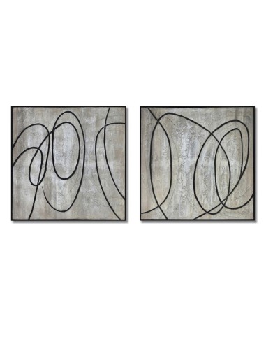 Cuadro en Lienzo con Diseño Abstracto Negro