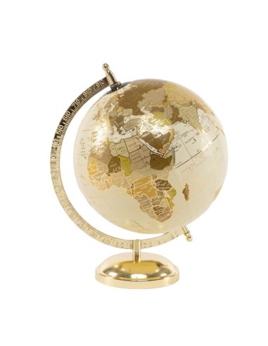 Bola del Mundo Pie de Metal Dorado
