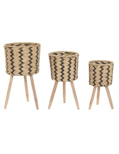 Set 3 Maceteros de Fibra Trenzada