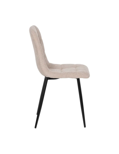 Silla Beige con Tejido y Metal