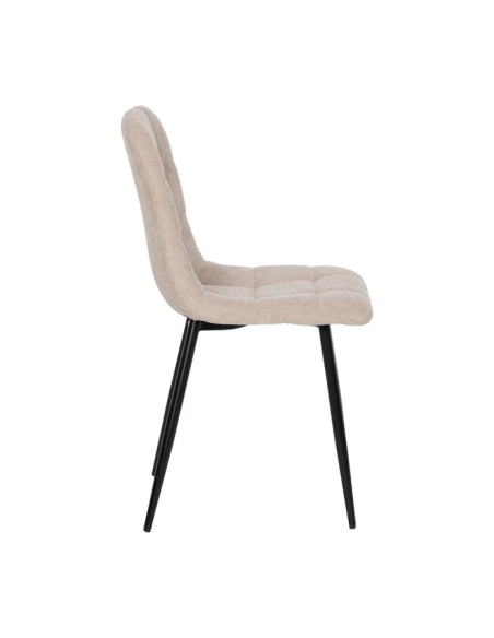 Silla Beige con Tejido y Metal