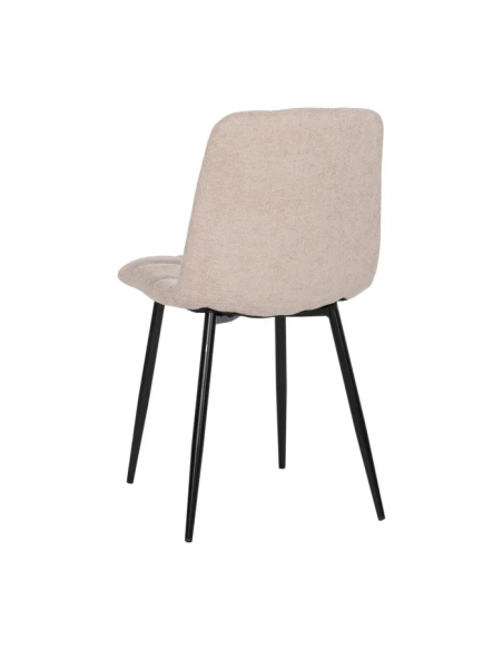 Silla Beige con Tejido y Metal