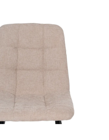 Silla Beige con Tejido y Metal