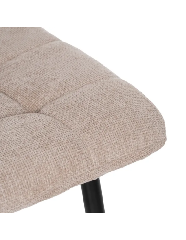 Silla Beige con Tejido y Metal