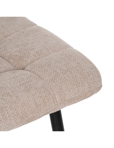 Silla Beige con Tejido y Metal