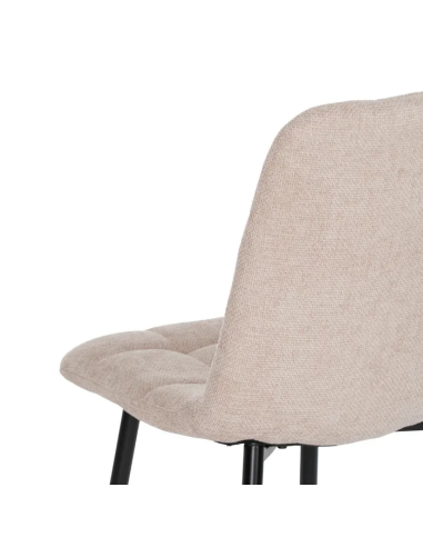 Silla Beige con Tejido y Metal