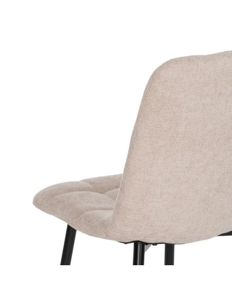 Silla Beige con Tejido y Metal