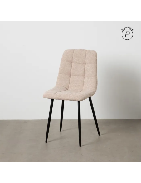 Silla Beige con Tejido y Metal