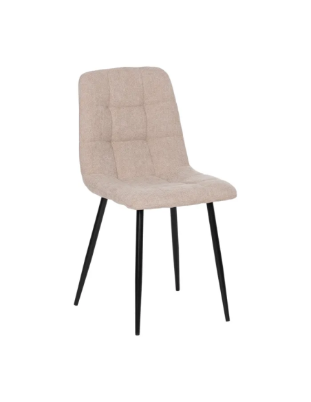 Silla Beige con Tejido y Metal