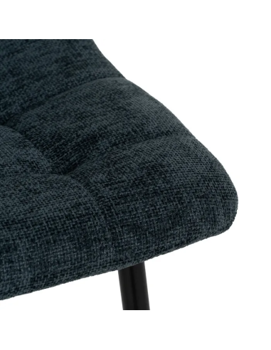 Silla Azul con Tejido y Metal