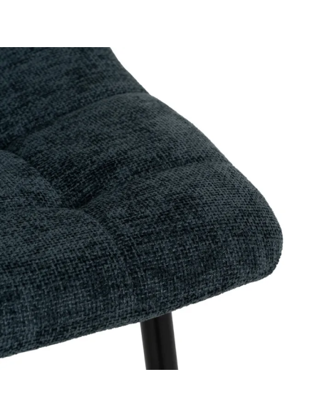 Silla Azul con Tejido y Metal