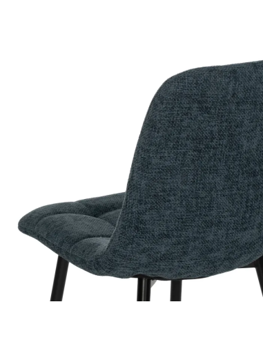Silla Azul con Tejido y Metal
