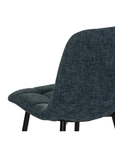 Silla Azul con Tejido y Metal