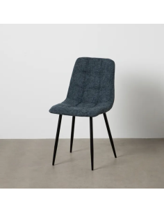 Silla Azul con Tejido y Metal