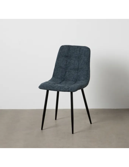 Silla Azul con Tejido y Metal