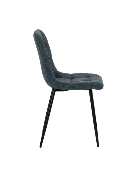 Silla Azul con Tejido y Metal