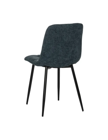 Silla Azul con Tejido y Metal