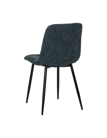 Silla Azul con Tejido y Metal