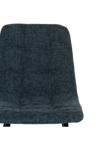 Silla Azul con Tejido y Metal