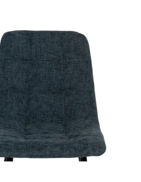 Silla Azul con Tejido y Metal