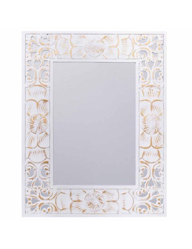 Espejo de Madera Blanco y Dorado