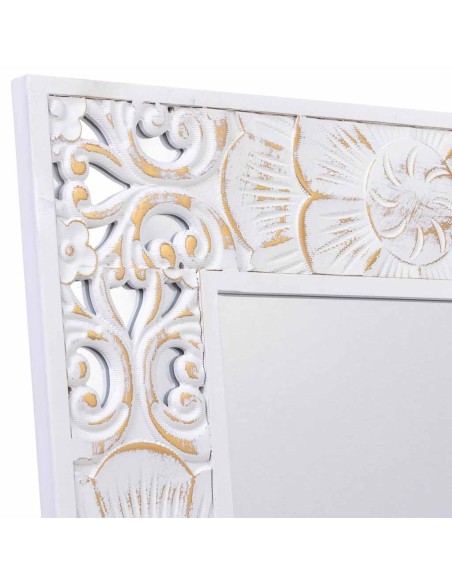 Espejo de Madera Blanco y Dorado