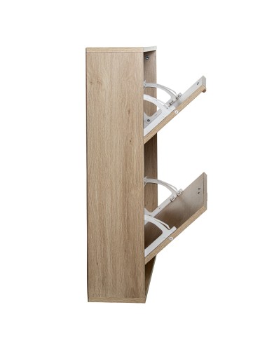 Zapatero de Madera y Ratán con 2 Cajones