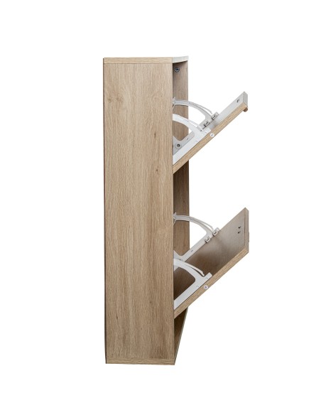 Zapatero de Madera y Ratán con 2 Cajones