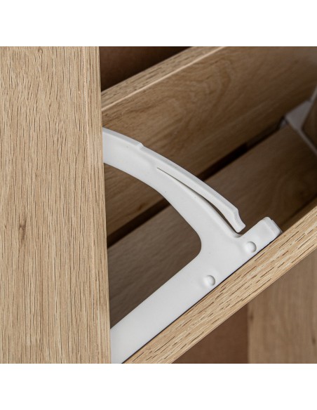 Zapatero de Madera y Ratán con 3 Cajones